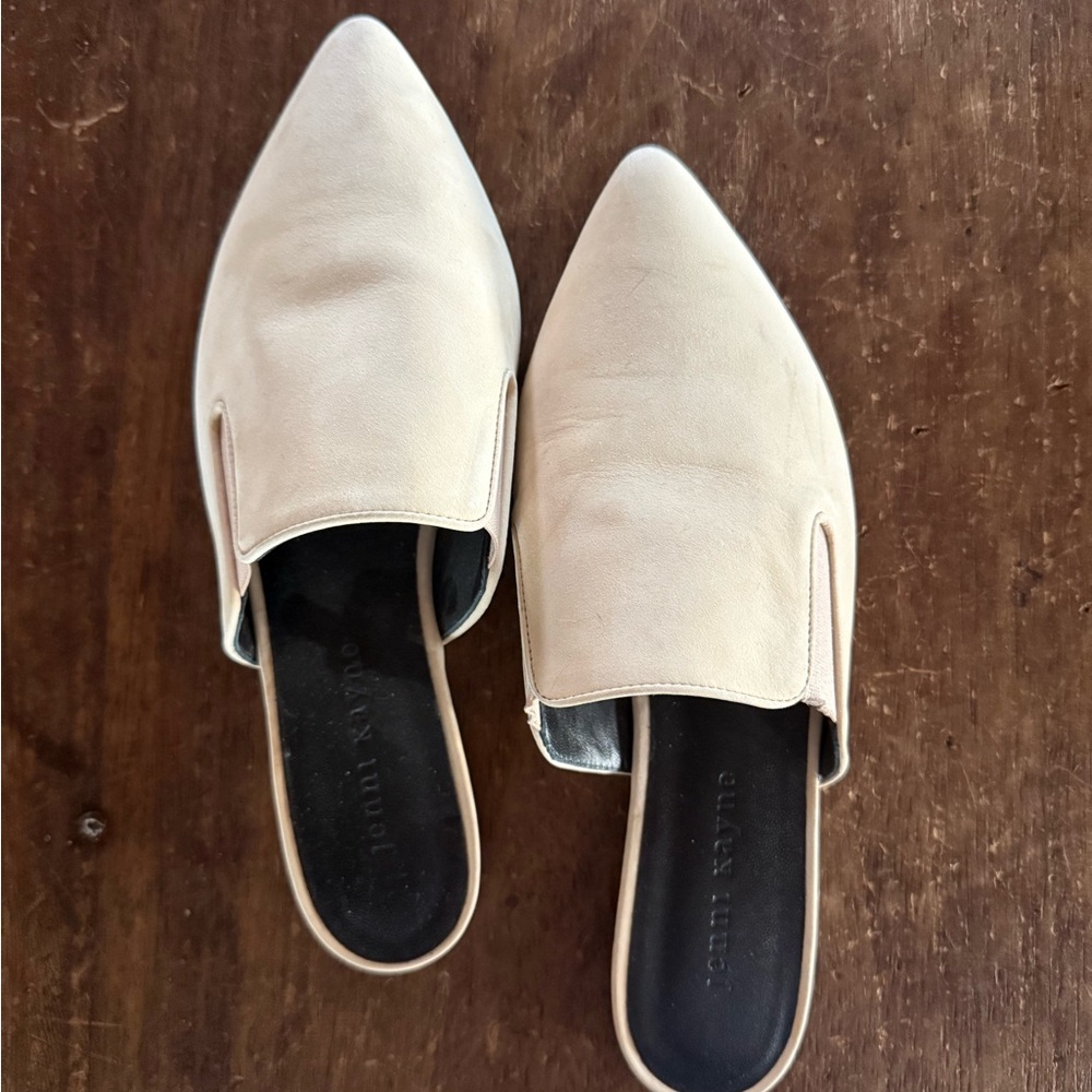 Jenni Kayne Cream Mules Minimalist Design